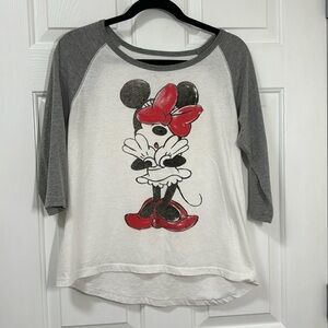 Disney Minnie Mouse 3/4 sleeve raglan shirt